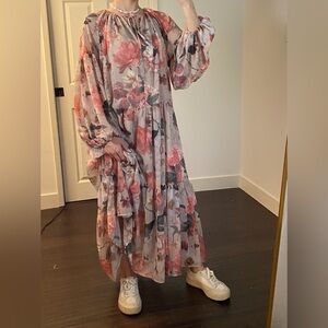 Floral Boho Maxi Dress (Size Small)